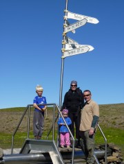 Reimar and his family in Grimsey the northest island in Iceland summer 2012